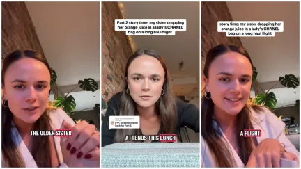French woman’s sister spills orange juice on a lady’s Chanel bag, then they meet a decade later.