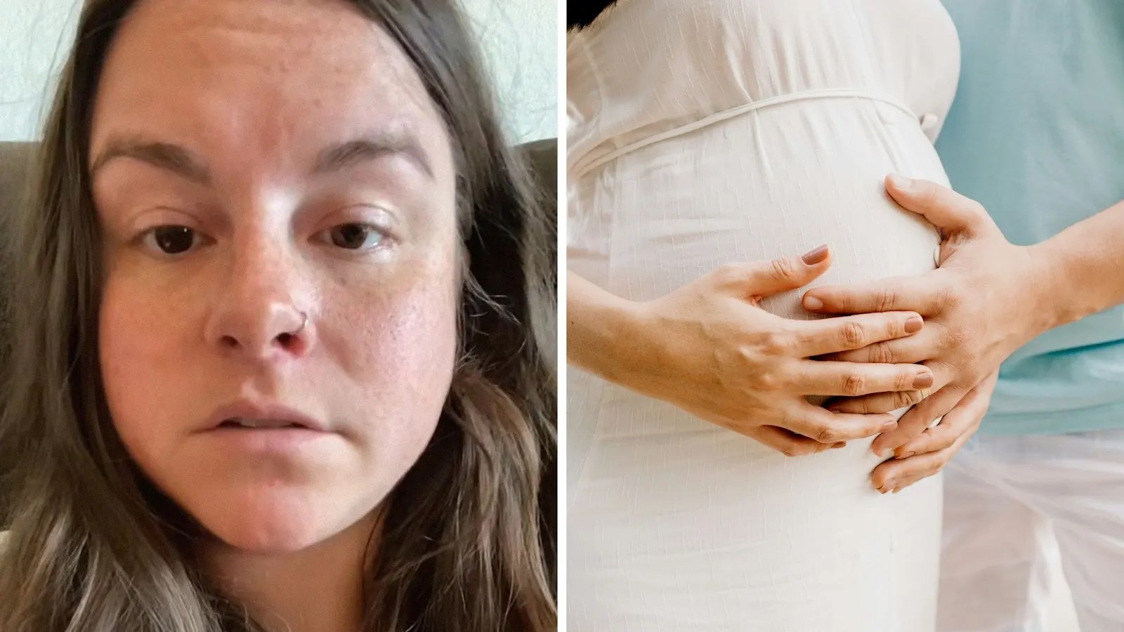 woman shares husband trick (l) pregnant woman (r)