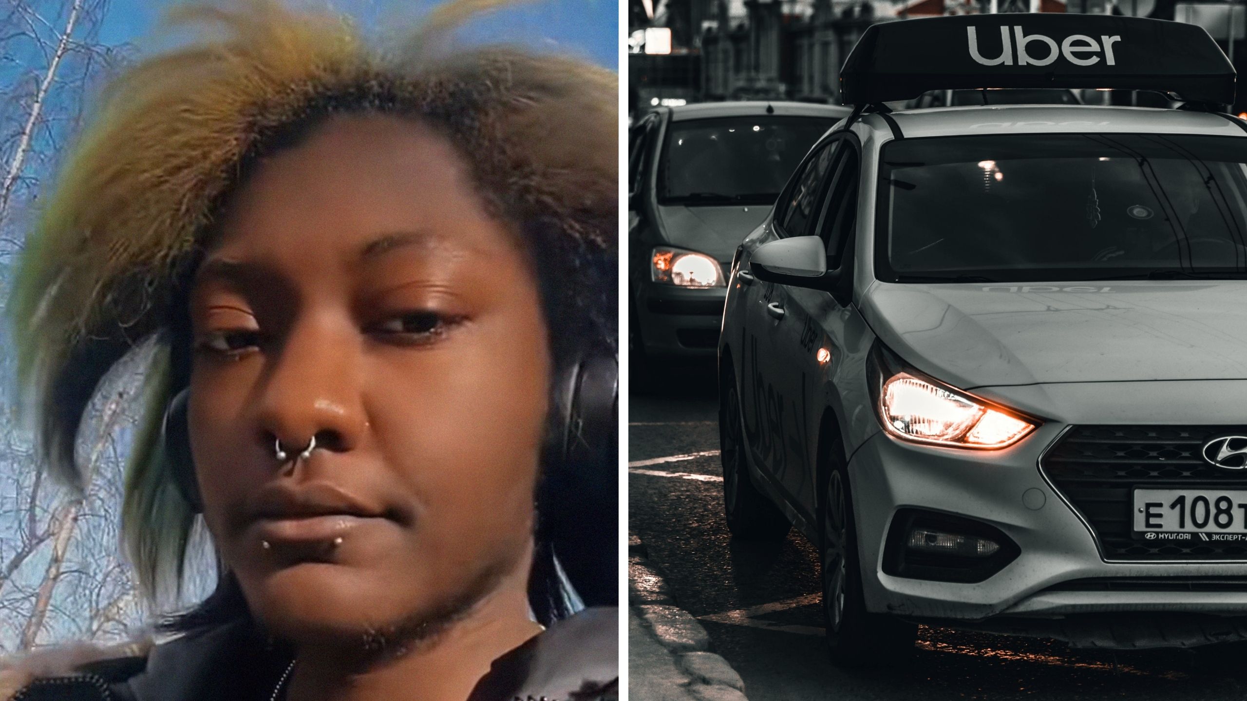 man shares uber experience (l) Uber on the go (r)