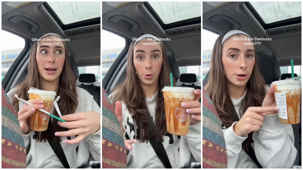 NYC girl accidentally steals an order at Starbucks because of a glitch in the matrix.
