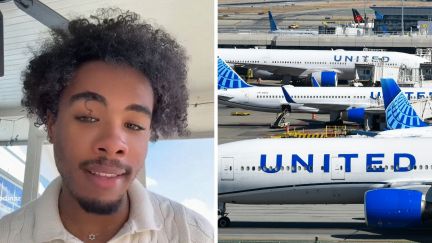 man shares why he got fired from job (l) United airlines (r)