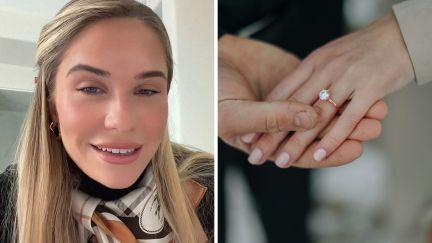 woman shares ring issue (l) Engagement ring (r)