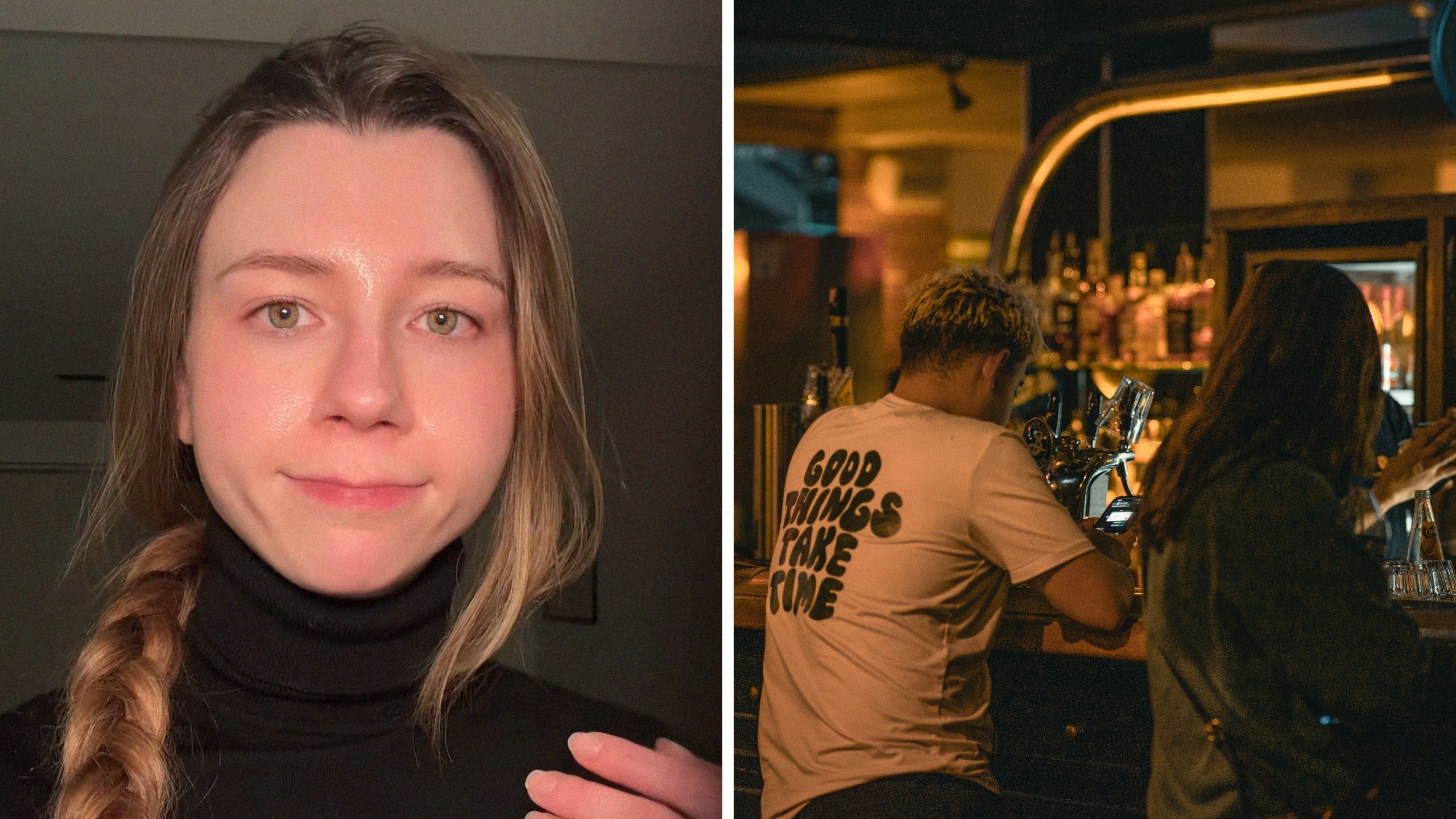 woman shares strange sighting (l) couple on a first date (r)