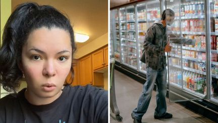 woman shares struggle of sending your man shopping (l) man shopping for partner (r)