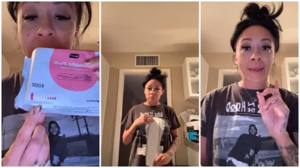 Woman with hysterectomy forgets pad sizes exist and buys extra large pads for her sister.