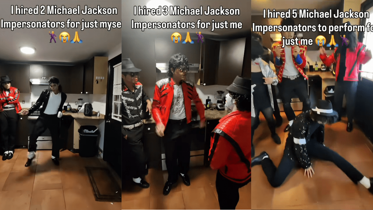 TikTok user hires multiple Michael Jackson impersonators to dance for him at home