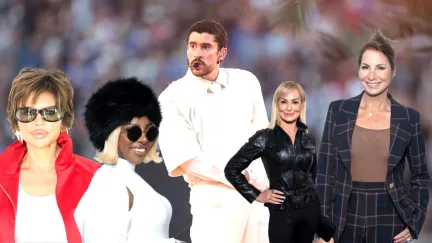 bad bunny with a bunch of women