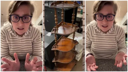 70yo woman assaults a woman with forearm crutches while thrifting a shelf at Goodwill.