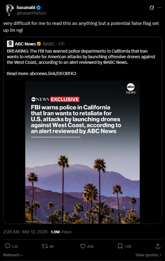 Hasan Piker accuses FBI of false flag in possible Iranian drone strike