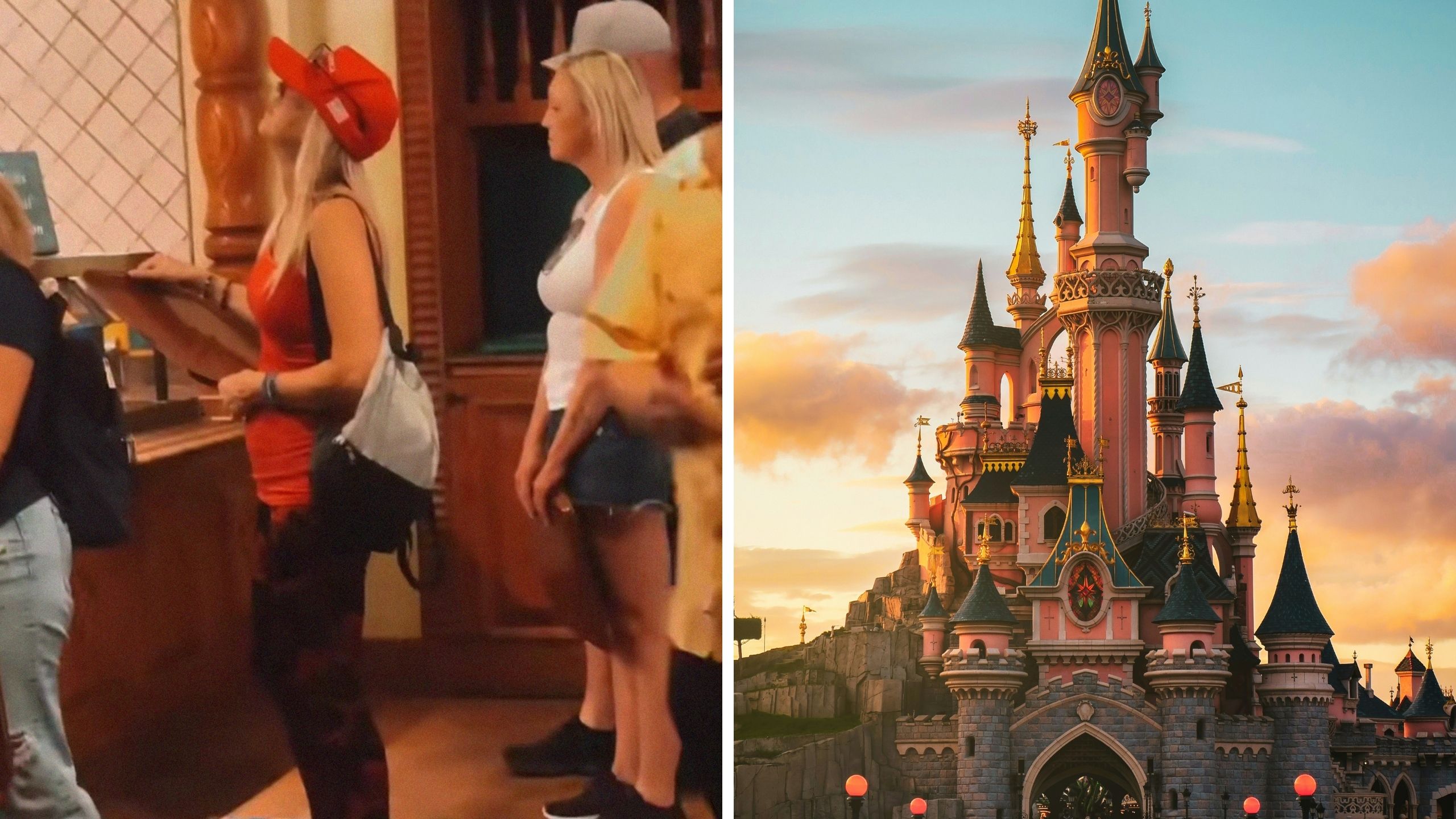 woman shares disneyland encounter (l) Disnely land (r)