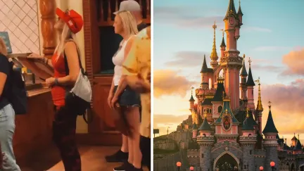 woman shares disneyland encounter (l) Disnely land (r)