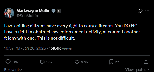 Markwayne Mullin on Alex Pretti's death