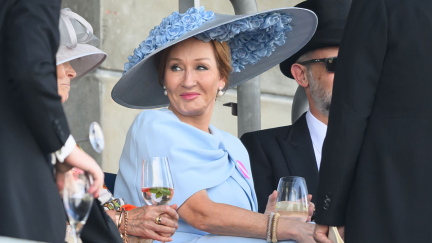 Anti-trans activist J. K. Rowling attends day four of Royal Ascot at Ascot Racecourse on June 20, 2025 in Ascot, England.