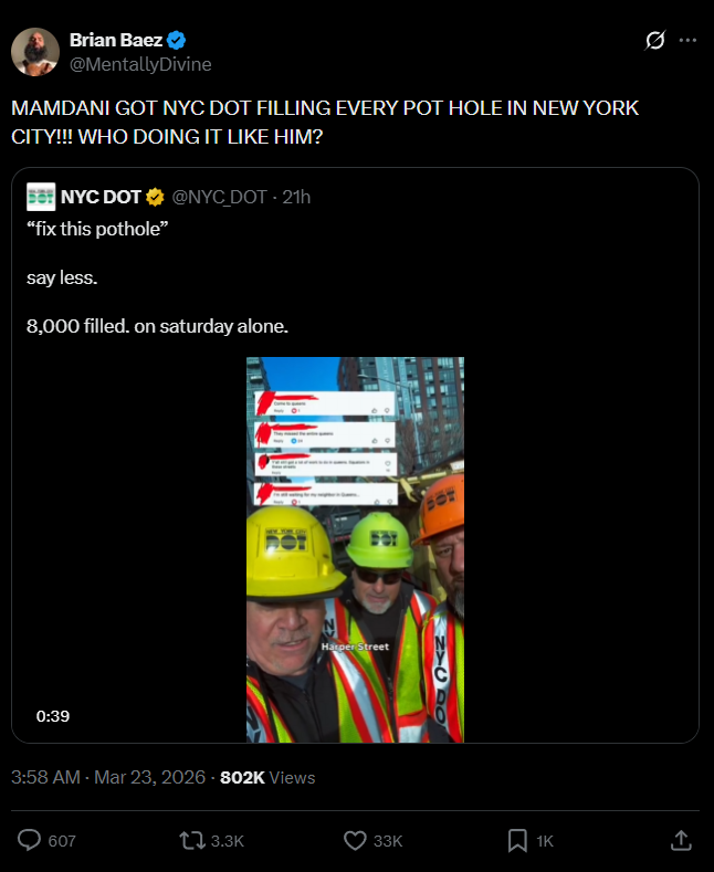 Social media claps Mandani's pothole repair program