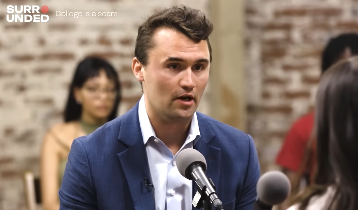 charlie kirk at a mic