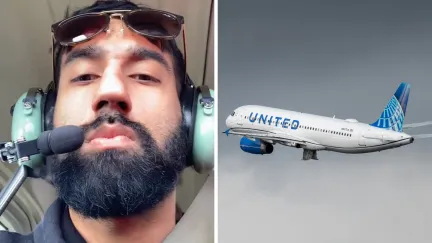 man shares flight issue (l) United airlines (r)