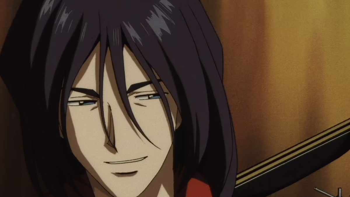 A beautiful nonbinary person smiles seductively in Cowboy Bebop