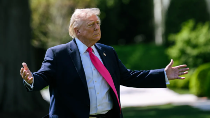 Donald Trump before boarding Marine One on the South Lawn of the White House, April 16, 2026