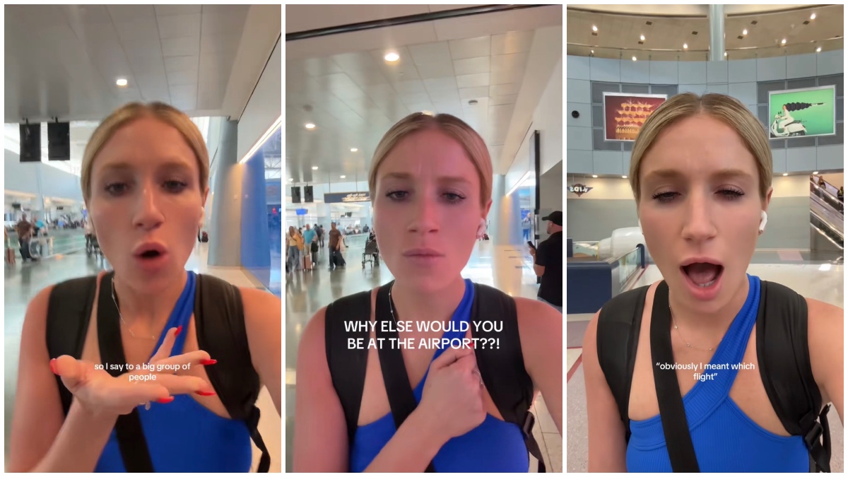 LA woman gets confused seeing a long line at LAX airport and asks a lady. She left her too stunned to speak.