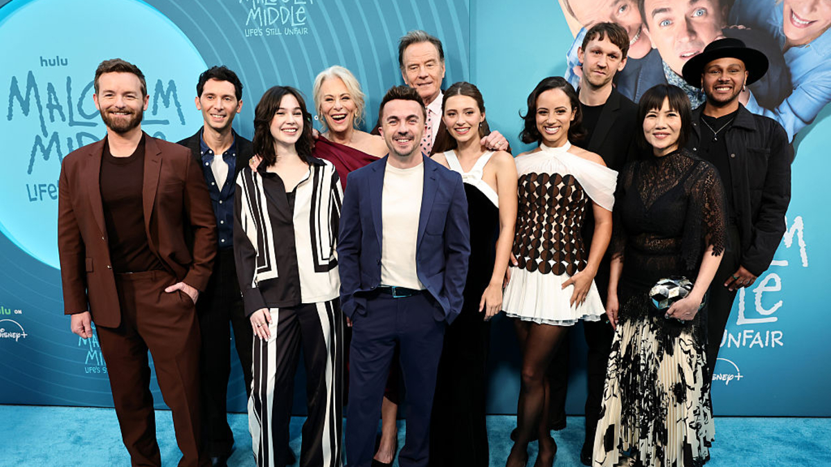 Christopher Masterson, Justin Berfield, Vaughan Murrae, Jane Kaczmarek, Frankie Muniz, Bryan Cranston, Keeley Karsten, Kiana Madeira, Caleb Ellsworth-Clark, Emy Coligado and Craig Lamar Traylor attend Hulu's "Malcolm in The Middle: Life's Still Unfair" New York Premiere at DGA Theater on April 07, 2026 in New York City.