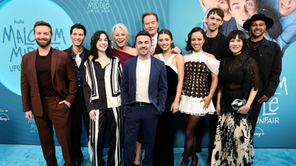 Christopher Masterson, Justin Berfield, Vaughan Murrae, Jane Kaczmarek, Frankie Muniz, Bryan Cranston, Keeley Karsten, Kiana Madeira, Caleb Ellsworth-Clark, Emy Coligado and Craig Lamar Traylor attend Hulu's 