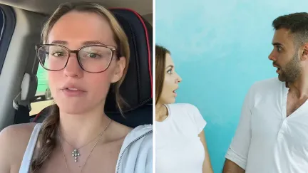 woman shares strange dating story (l) man and woman find out they are related (r)