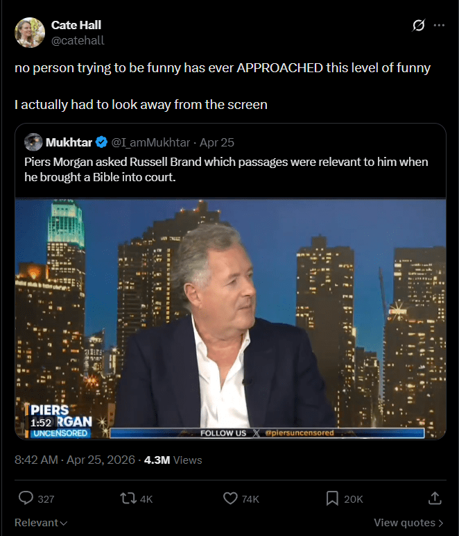 Russell Brand mocked over inability to locate a Bible verse