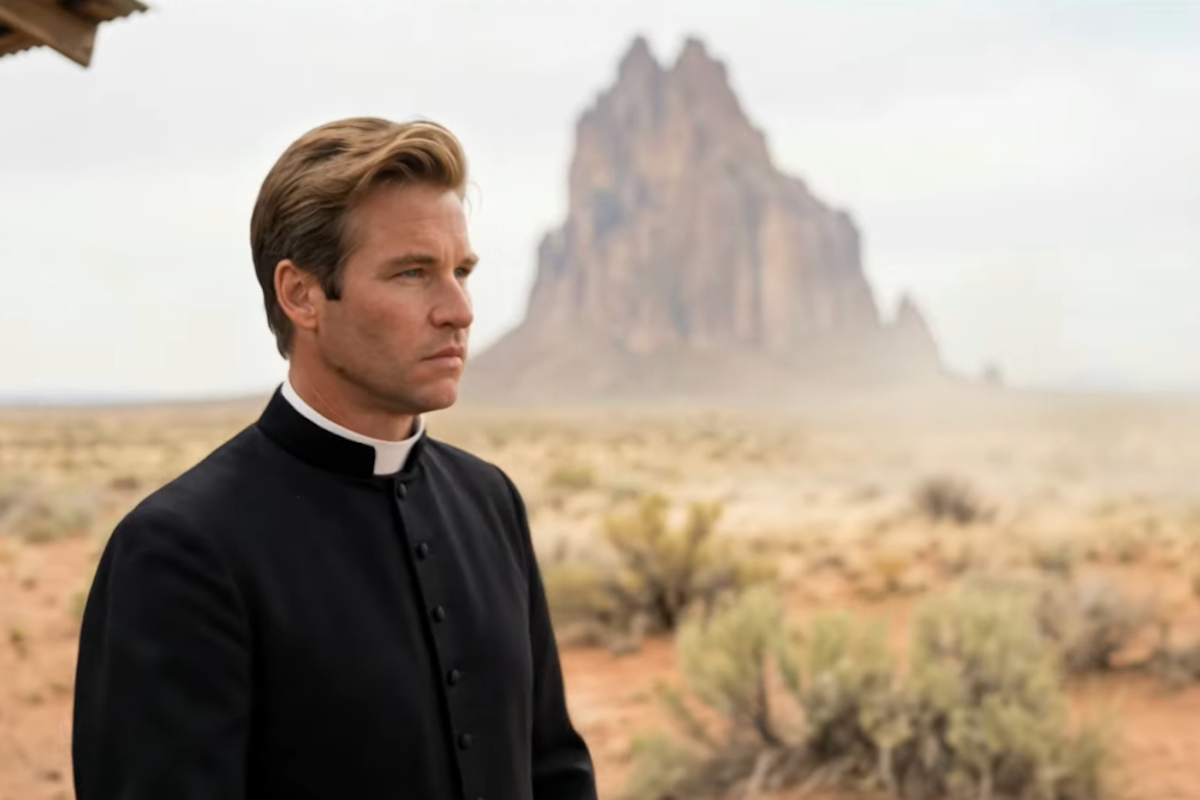 man standing by mountains