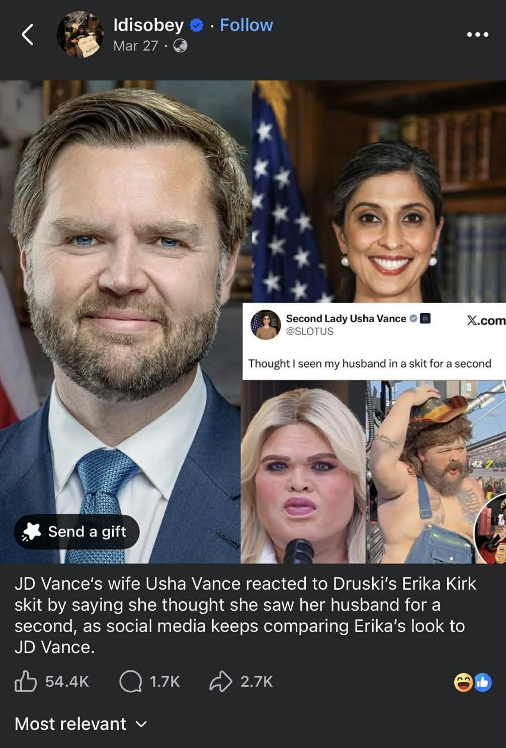 Second Lady Usha Vance comments on Druski skit