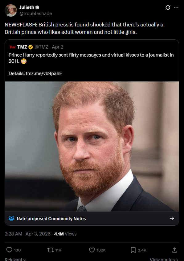 Social media judges TMZ for sharing a decade-old story about Prince Harry