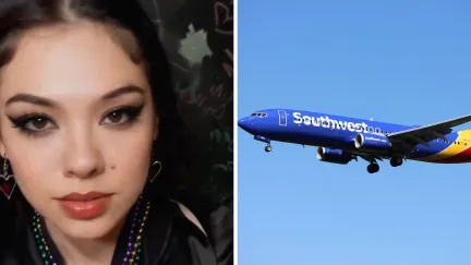 woman shares flight issue (l) Southwest airlines (r)