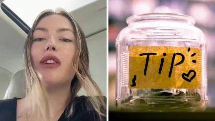 woman shares a day in the job story (l) Tip jar (r)