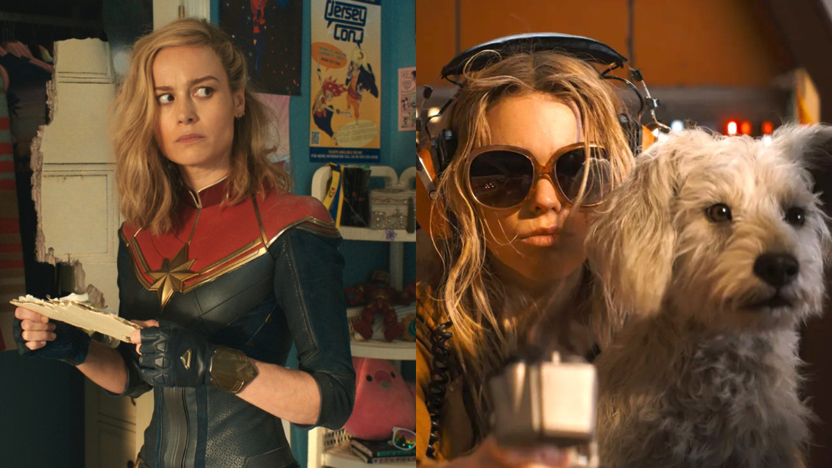 two female superheroes and a dog