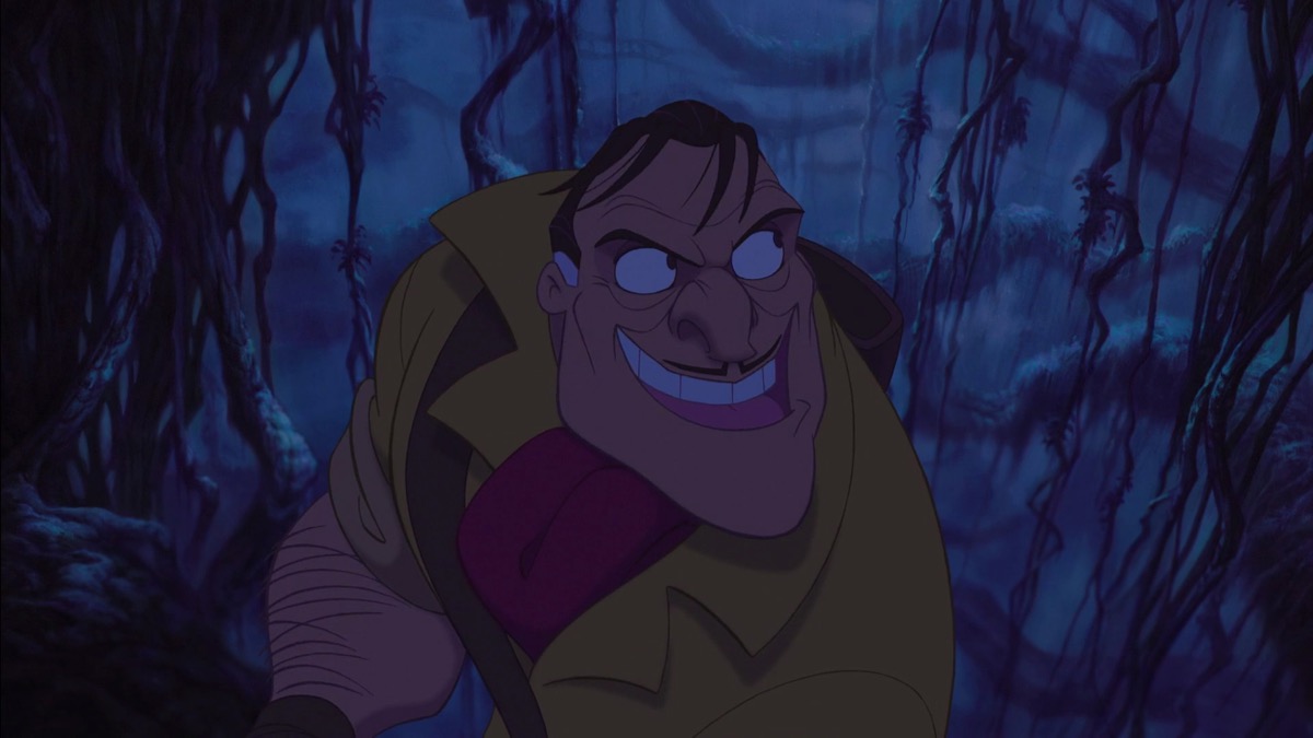 A hunter stalks through the woods in Tarzan