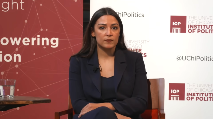 AOC speaks at the AOC at the University of Chicago Institute of Politics about her political ambitions