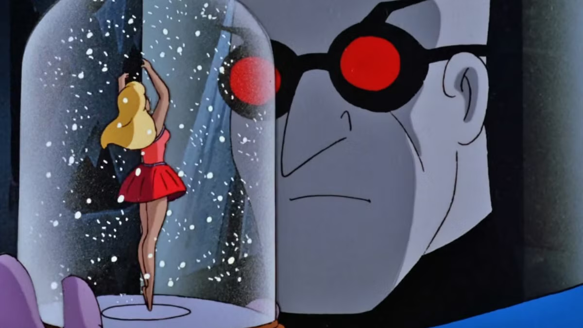 Mr. Freeze stares at a snowglobe in "Batman the Animated Series"