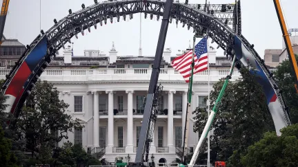 white house with ufc arena