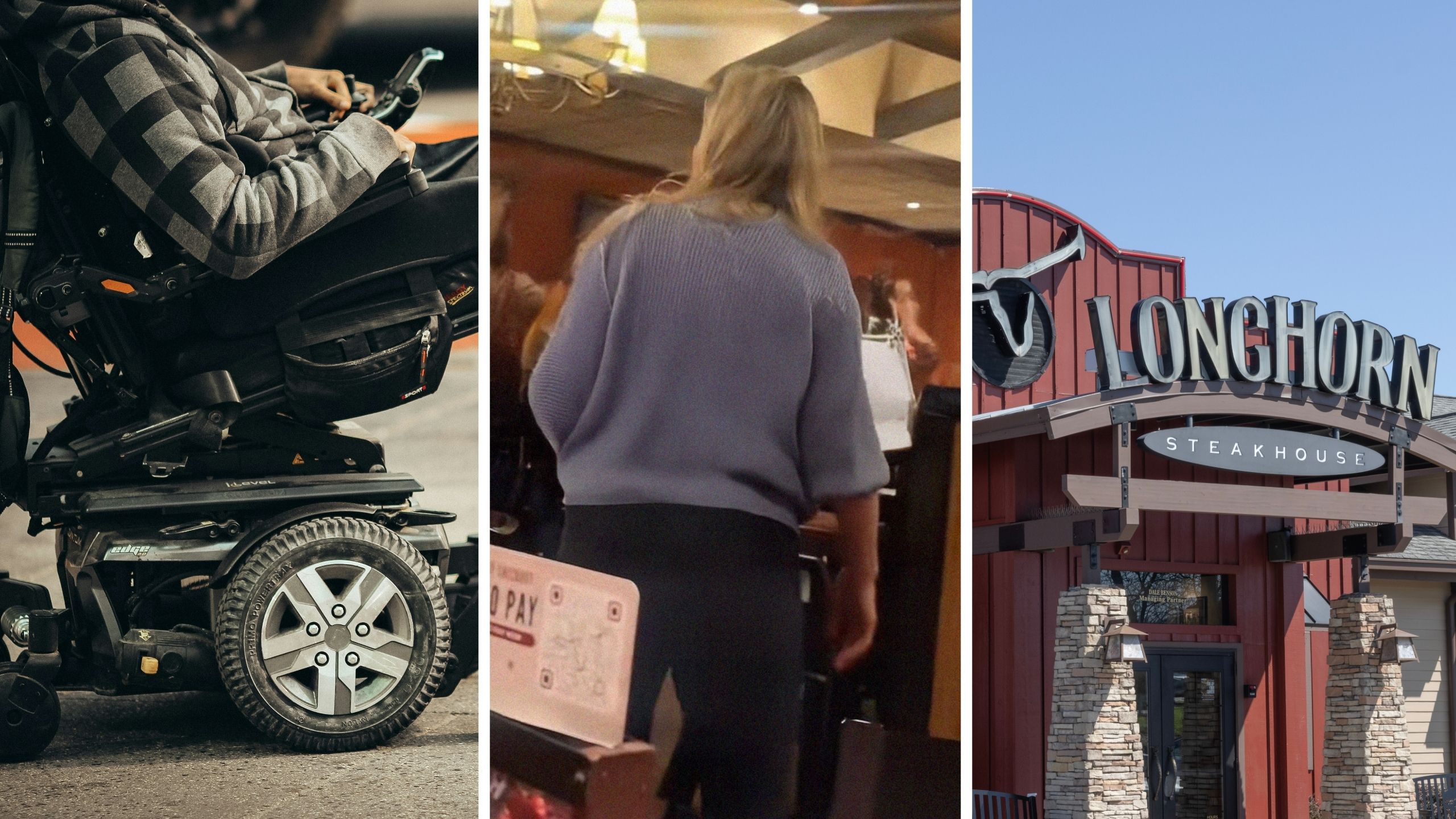 Longhorn Steakhouse customer helps disabled son use the bathroom, resulting in complaints. Then a guest captures the moment she’s had enough Longhorn Steakhouse customer helps disabled son use the bathroom, resulting in complaints. Then a guest captures the moment she’s had enough