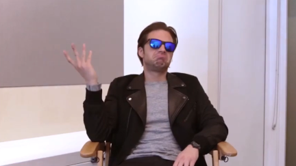 Sebastian Stan shrugging