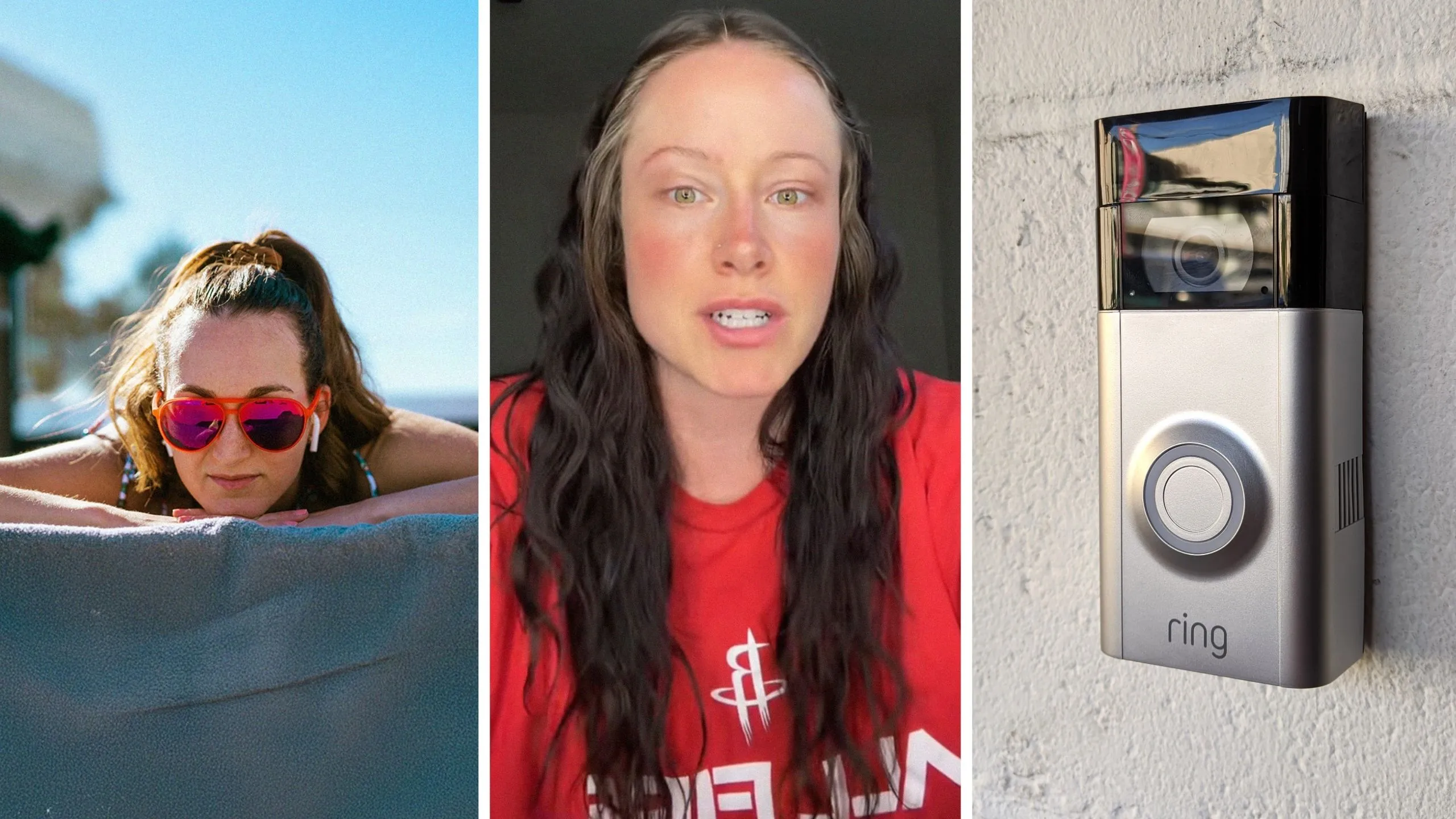 Texas woman gets approached by 2 strangers while she’s sunbathing at her apartment complex pool. Then she checks her Ring camera: ‘Lock your doors’ Texas woman gets approached by 2 strangers while she’s sunbathing at her apartment complex pool. Then she checks her Ring camera: ‘Lock your doors’