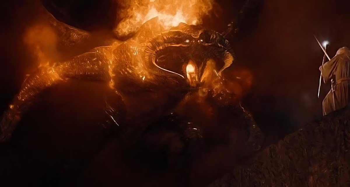 The Balrog faces off agaisnt Gandalf in Lord of the Rings
