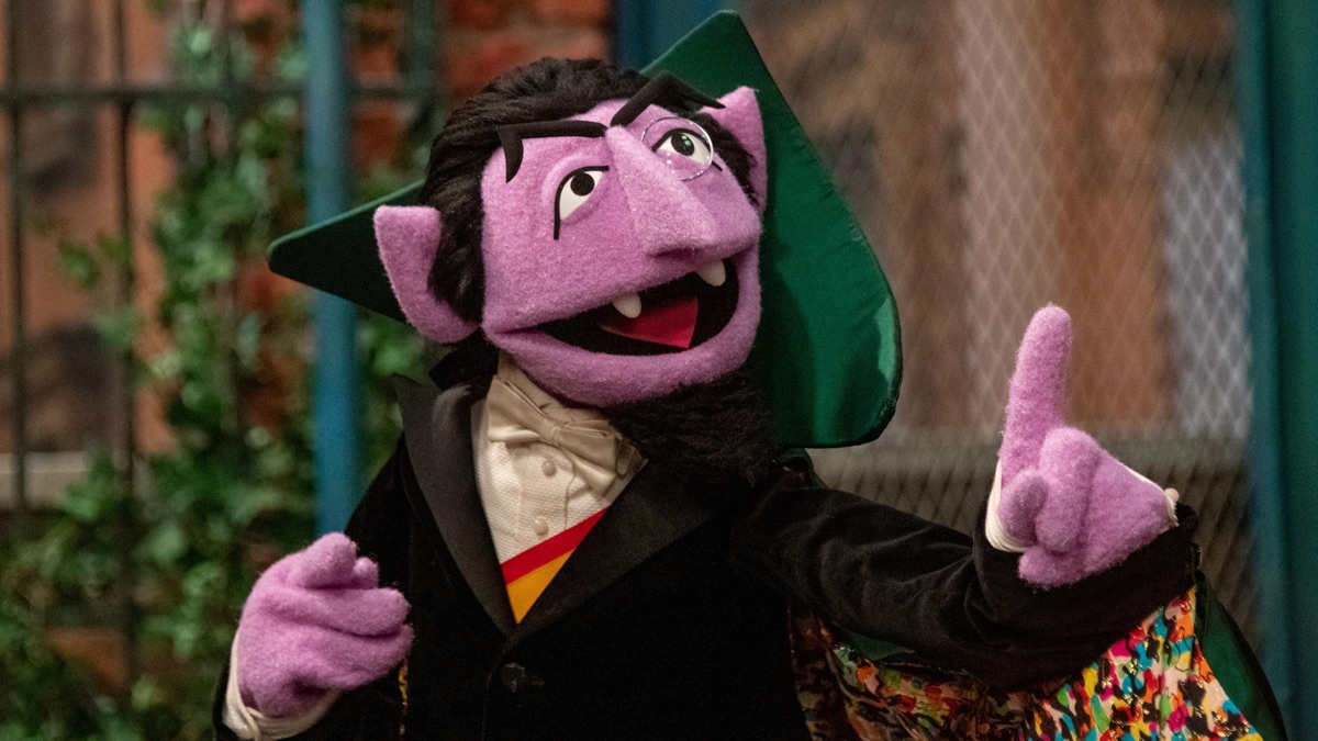 The Count holds up a finger on Sesame Street