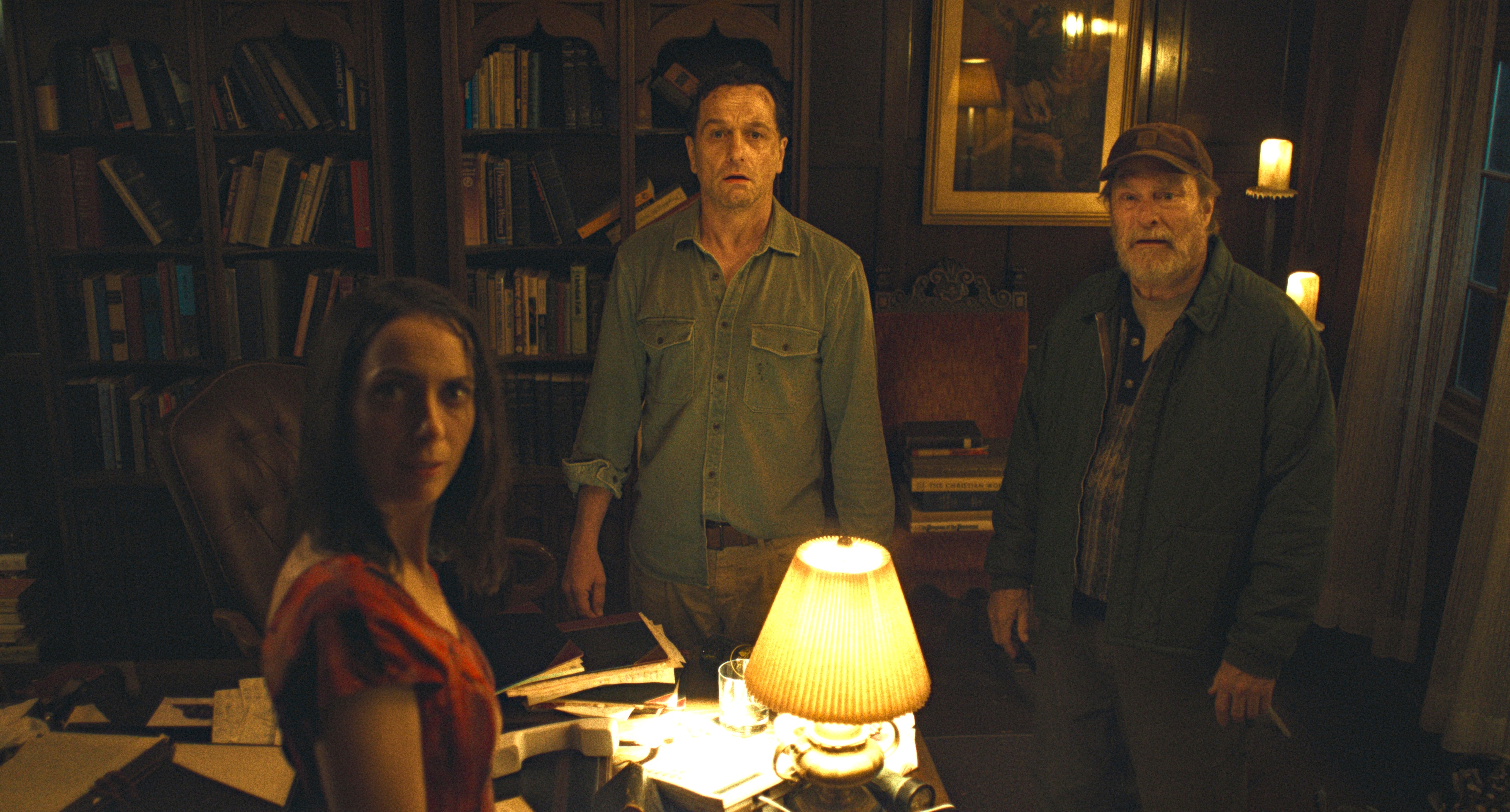 three people standing