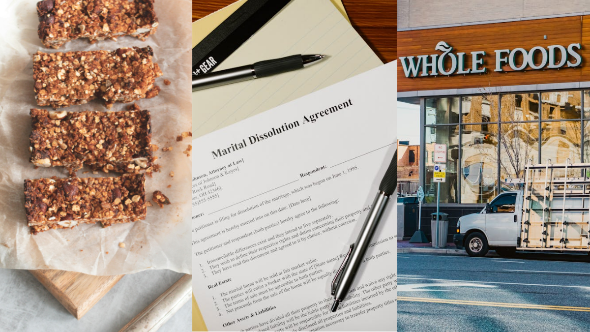 A woman found out her marriage is headed for divorce because of granola bars.