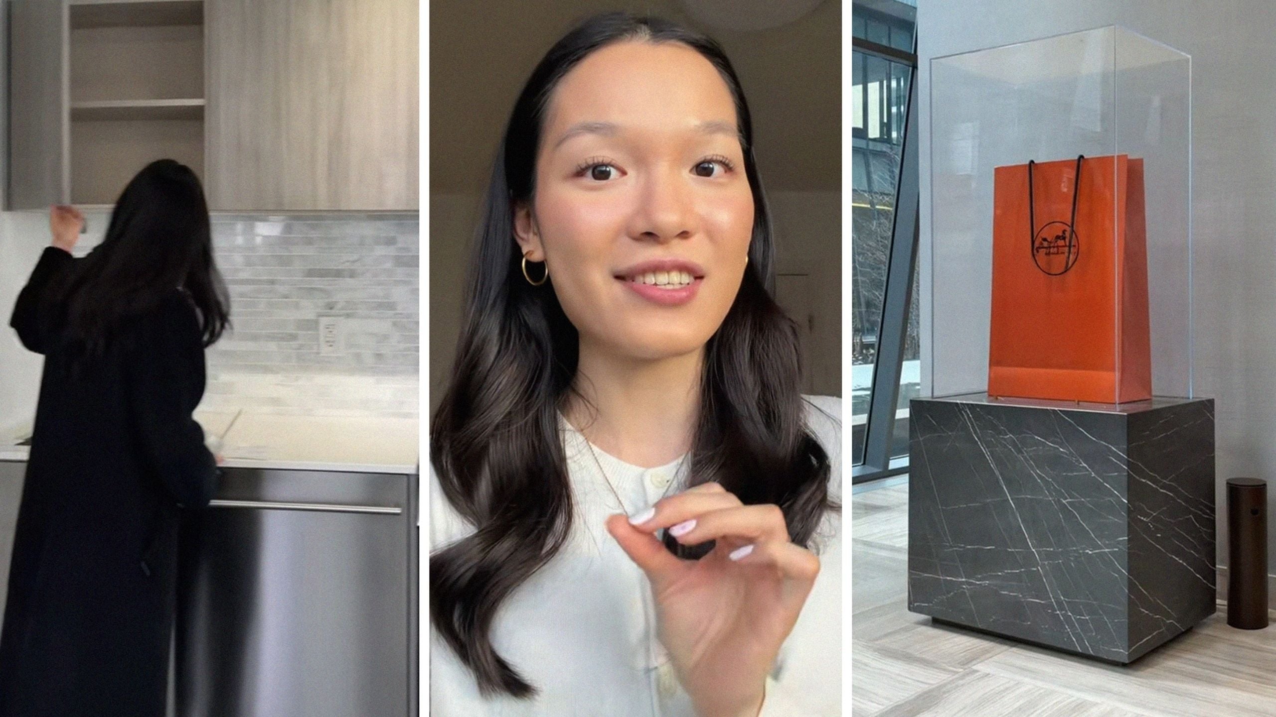 Woman moves into &lsquo;luxury&rsquo; apartment building with Herm&egrave;s shopping bag displayed in lobby. Then she enters her unit&mdash;and realizes she was bamboozled