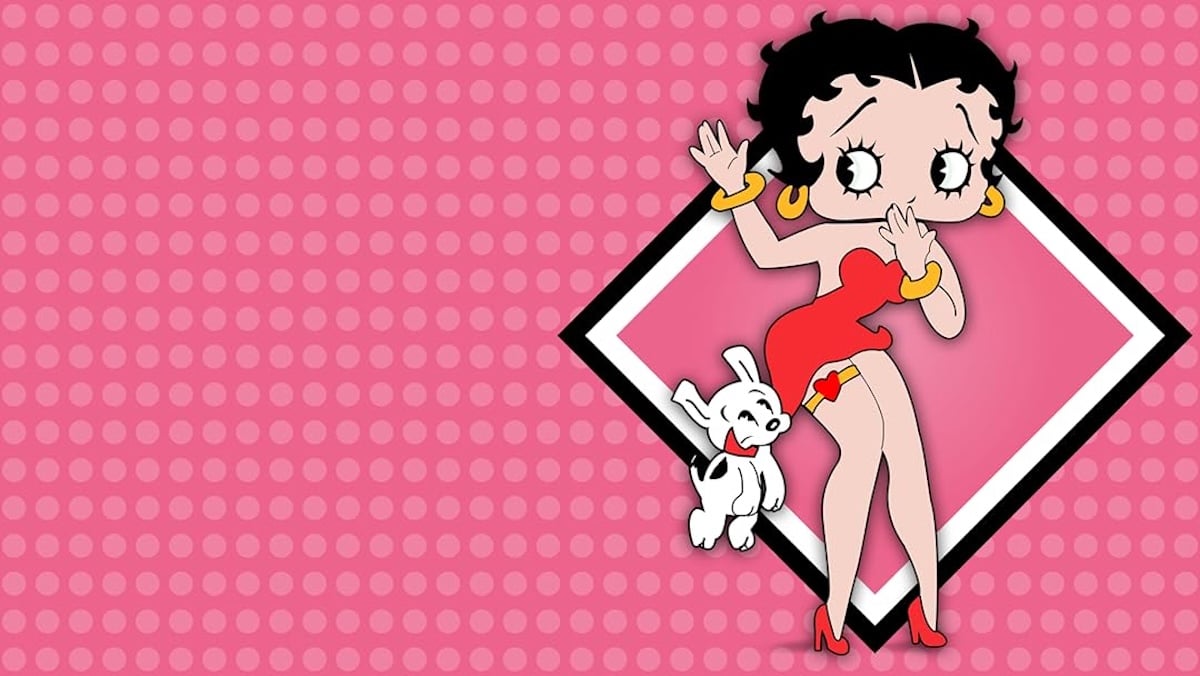 betty boop standing with a dog