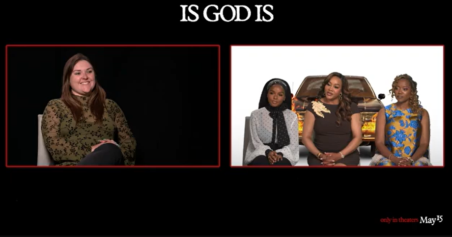 Our Rachel Leishman spoke with Janelle Monáe, Vivica A. Fox, Erika Alexander, Kara Young, Mallori Johnson, and director/writer Aleshea Harris for the new film 'Is God Is'