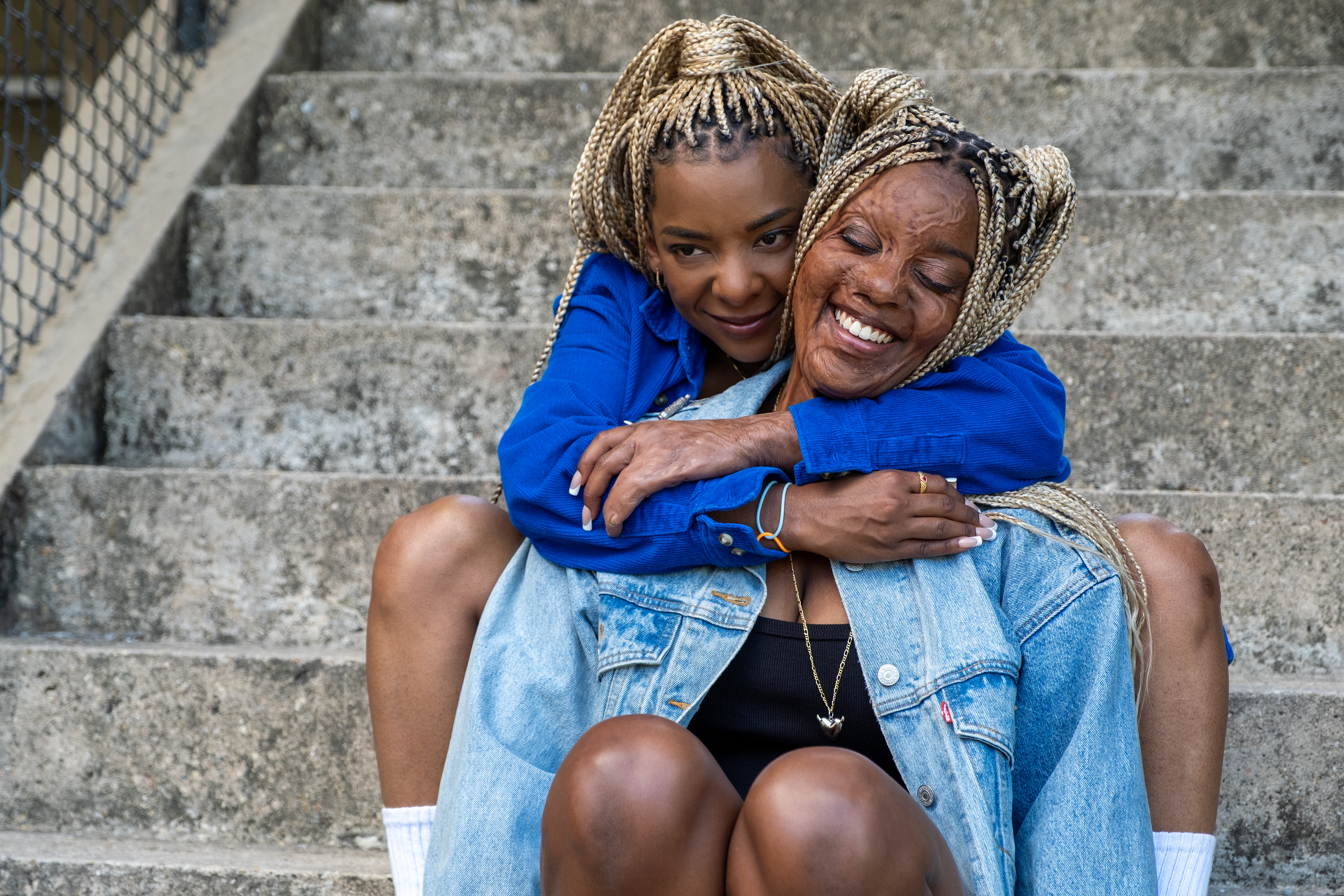 two women hugging