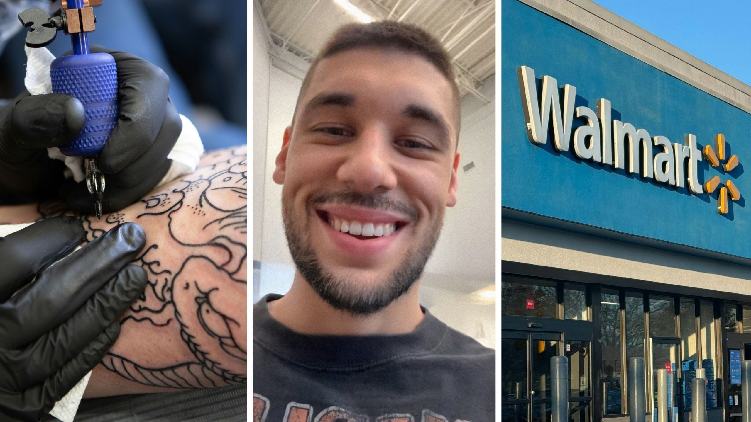 European man goes into Walmart. He thinks it’s so funny he gets a tattoo of the logo: ‘He’s laughing AT us, not with us’