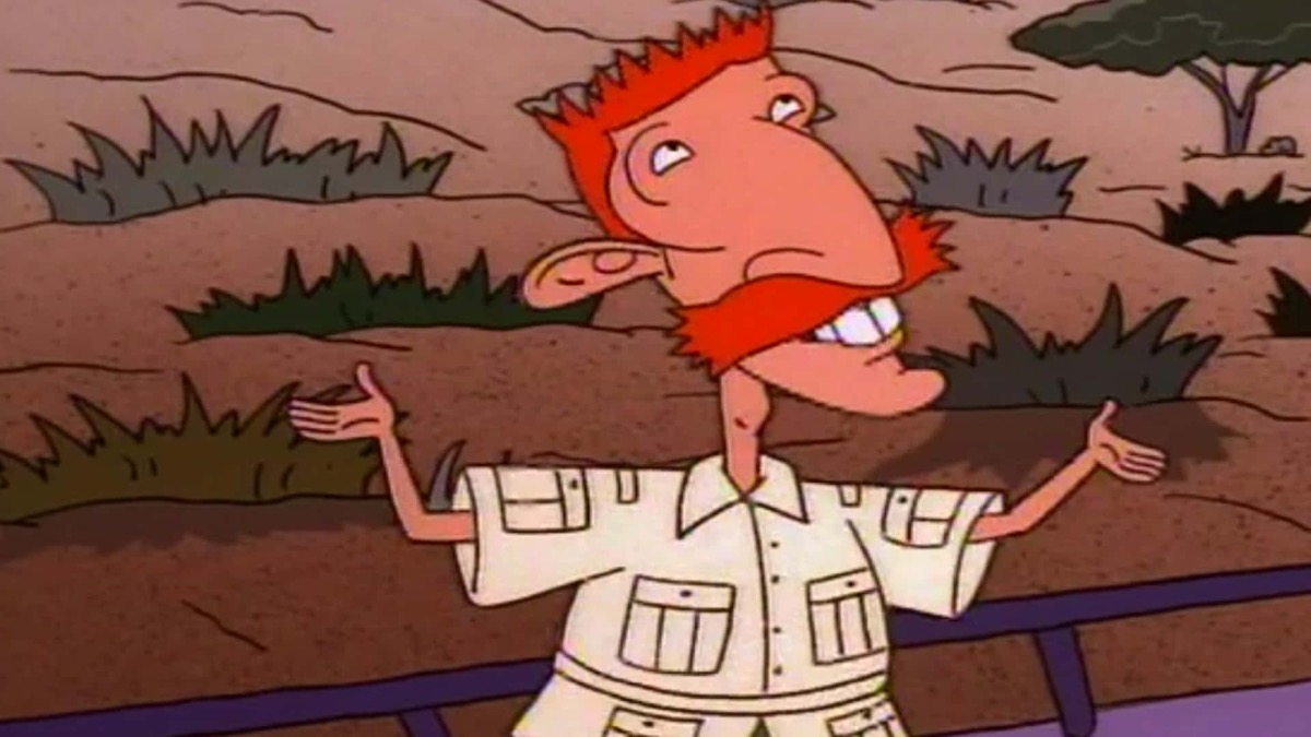 Nigel Thornberry stands in the savannah looking up at the sky in The Wild Thornberries
